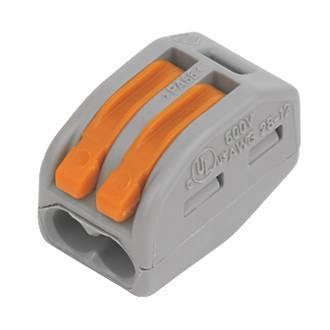 2-Way Spring Terminal Block Reusable Electric Cable Wire Connector 100 Pcs