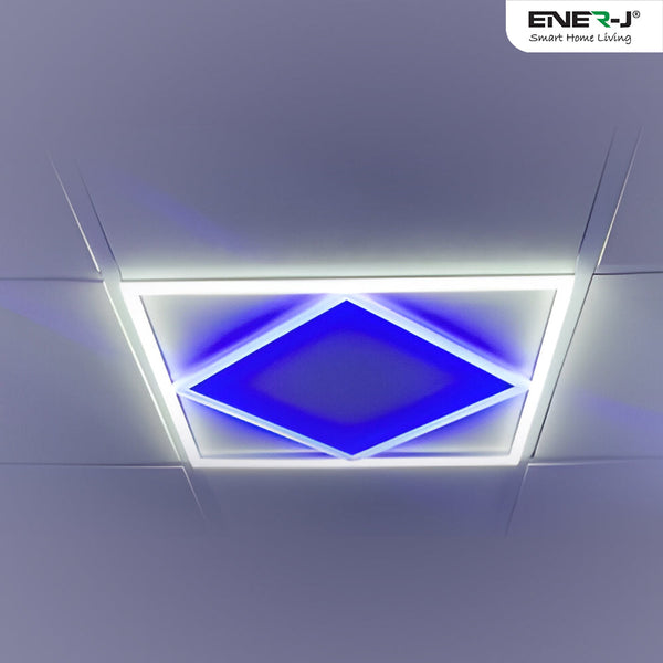 600X600 Double Square borderline Panel Light White (6000K) light in outside and blue light in inside