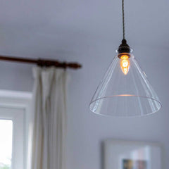 Thomas Clear Glass Pendant Light - Old English Brass - SE Home