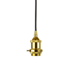 Gold Decorative Bulb Holder with Black Round Cable