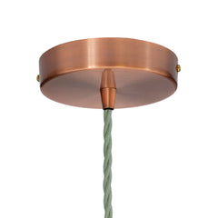 Antique Copper Decorative Bulb Holder with Green Twisted Cable - SE Home