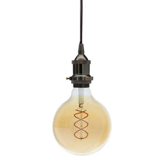 Black Nickel Decorative Bulb Holder with Black Round Cable