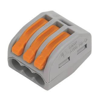 3-Way Spring Terminal Block Reusable Electric Cable Wire Connector 100 Pcs