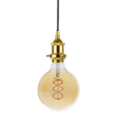 Gold Decorative Bulb Holder with Black Round Cable
