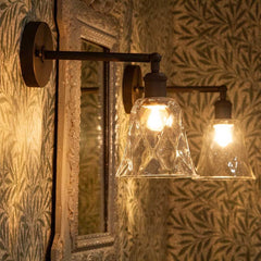 Rosetti Dapple Glass Wall Light - Bronze