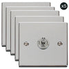 5 PACK - Polished Chrome 1 Gang 2 Way 10AX Toggle Light Switch