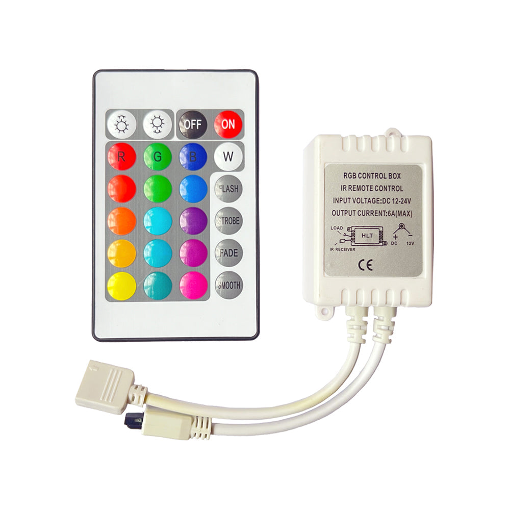 RGB LED Strip Controller with 24-Button Remote