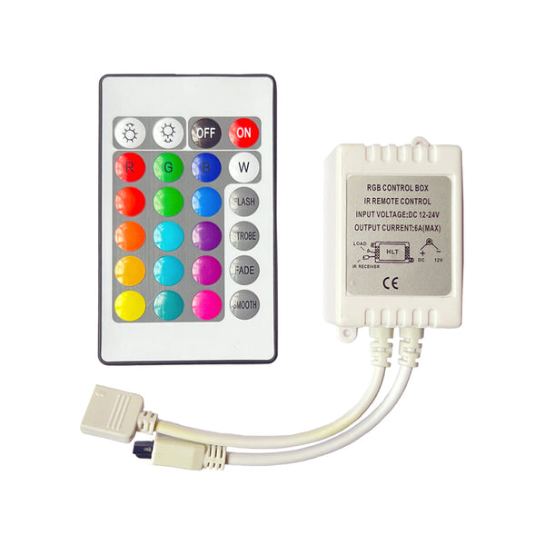 RGB LED Strip Controller with 24-Button Remote
