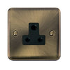 Curved Antique Brass 5A Round Pin Plug Socket - Black Trim - SE Home