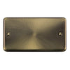 Curved Antique Brass 2 Gang Blank Plate - SE Home