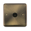 Curved Antique Brass Single Coaxial Outlet - Black Trim - SE Home