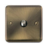 Curved Antique Brass Non-Isolated Single Satellite Outlet - Black Trim - SE Home