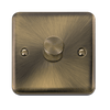 Curved Antique Brass 1 Gang 2 Way LED 100W Trailing Edge Dimmer Light Switch - SE Home