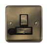 Curved Antique Brass 13A Fused Ingot Connection Unit Switched With Flex - Black Trim - SE Home