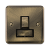 Curved Antique Brass 13A Ingot Fused Connection Unit Switched - Black Trim - SE Home