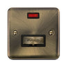 Curved Antique Brass 13A Ingot Fused Connection Unit With Neon - Black Trim - SE Home