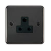 Curved Black Nickel 5A Round Pin Socket - Black Trim - SE Home