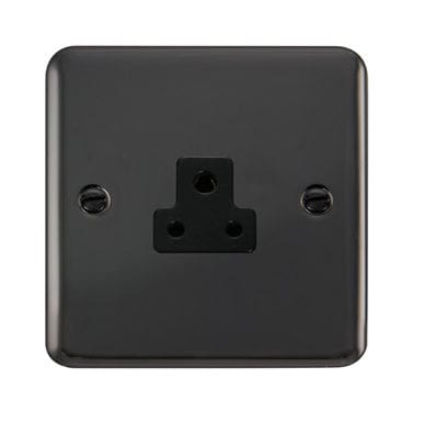 Curved Black Nickel 2A Round Pin Socket - Black Trim - SE Home