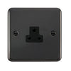 Curved Black Nickel 2A Round Pin Socket - Black Trim - SE Home