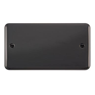 Curved Black Nickel 2 Gang Blank Plate - SE Home