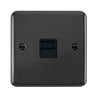 Curved Black Nickel Single Telephone Outlet - Secondary - Black Trim - SE Home