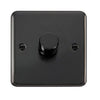Curved Black Nickel 1 Gang 2 Way 400Va Dimmer Light Switch - Black Trim - SE Home