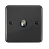 Curved Black Nickel Non-Isolated Single Satellite Outlet - Black Trim - SE Home