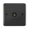 Curved Black Nickel Single Isolated Coaxial Outlet - Black Trim - SE Home