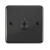 Curved Black Nickel 10AX 1 Gang 2 Way Toggle Light Switch - Black Trim - SE Home
