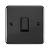 Curved Black Nickel 10AX Ingot 1 Gang Intermediate Light Switch - Black Trim - SE Home