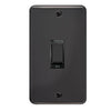 Curved Black Nickel 45A Ingot 2 Gang DP Switch - Black Trim - SE Home