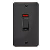 Curved Black Nickel 45A Ingot 2 Gang DP Switch With Neon - Black Trim - SE Home
