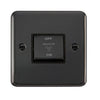 Curved Black Nickel 10A Ingot 3 Pole Fan Isolation Plate Switch - Black Trim - SE Home