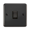 Curved Black Nickel 1 Gang 20A Ingot DP Switch - Black Trim - SE Home