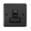 Curved Black Nickel 13A Fused Ingot Connection Unit Switched - Black Trim - SE Home