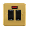 Curved Polished Brass 20A DP Sink/Bath Switch With Neon - Black Trim - SE Home