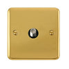 Curved Polished Brass Non-Isolated Single Satellite Outlet - Black Trim - SE Home