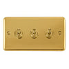 Curved Polished Brass 10AX 3 Gang 2 Way Toggle Light Switch - SE Home