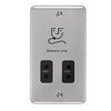 Curved Polished Chrome 115/230V Dual Voltage Shaver Socket - Black Trim - SE Home