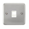 Curved Polished Chrome Single RJ11 (Irish/US) Outlet - White Trim - SE Home