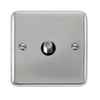 Curved Polished Chrome Non-Isolated Single Satellite Outlet - Black Trim - SE Home