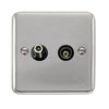 Curved Polished Chrome Isolated Satellite & Isolated Coaxial Outlet - Black Trim - SE Home