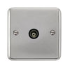 Curved Polished Chrome Single Isolated Coaxial Outlet - Black Trim - SE Home