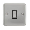 Curved Polished Chrome 10AX Ingot 1 Gang 2 Way Plate Switch - Black Trim - SE Home