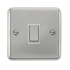 Curved Polished Chrome 10AX Ingot 1 Gang 2 Way Plate Switch - White Trim - SE Home