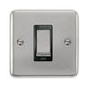 Curved Polished Chrome 45A Ingot 1 Gang DP Switch - Black Trim - SE Home