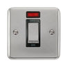 Curved Polished Chrome 45A Ingot 1 Gang DP Switch With Neon - Black Trim - SE Home