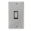 Curved Polished Chrome 45A Ingot 2 Gang DP Switch - Black Trim - SE Home