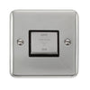 Curved Polished Chrome 10A Ingot 3 Pole Fan Isolation Plate Switch - Black Trim - SE Home