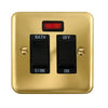 Curved Satin Brass 20A DP Sink/Bath Switch With Neon - Black Trim - SE Home
